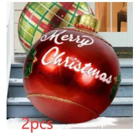 60cm diameter PVC inflatable Christmas ball decoration in various colour patterns