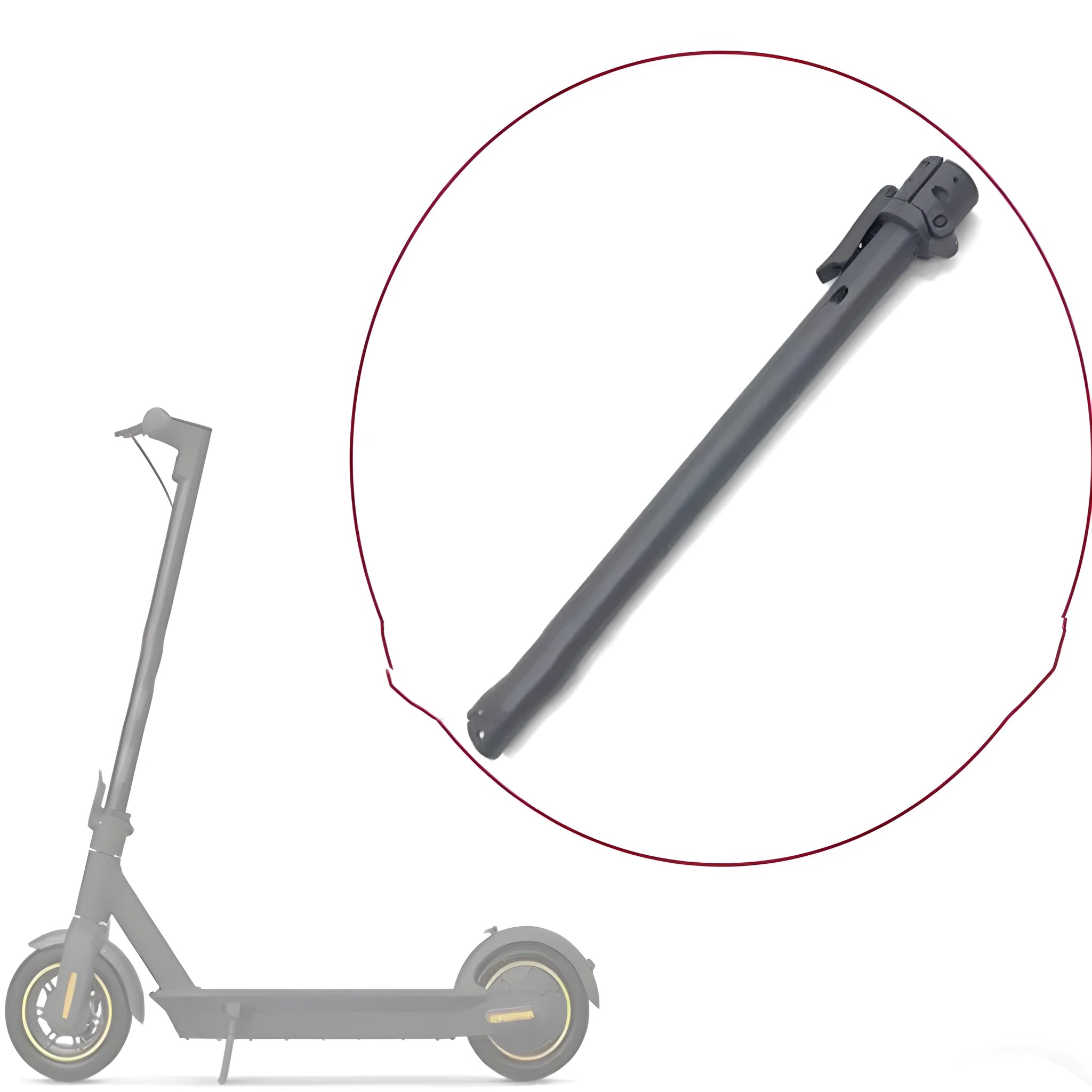 Black metal folding upright bar replacement part for Nanbo No. 9 electric scooter