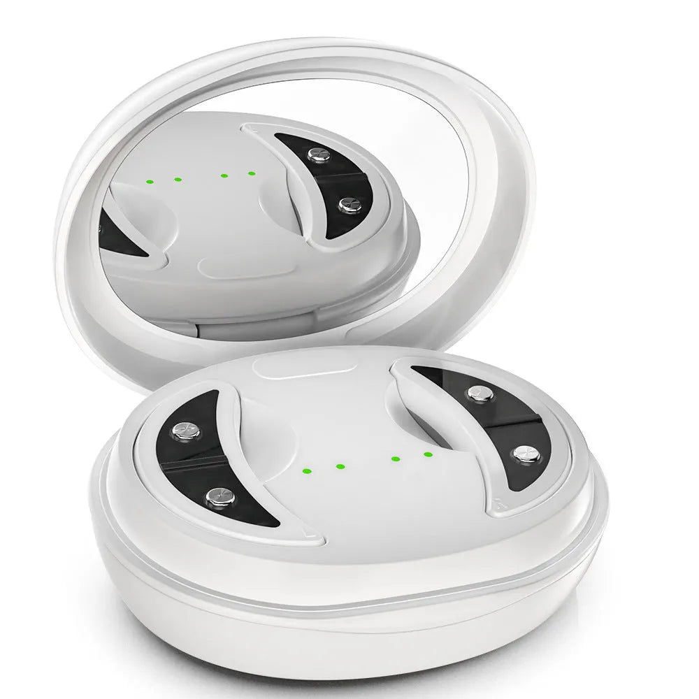 White wireless red light EMS eye and facial massager beauty device