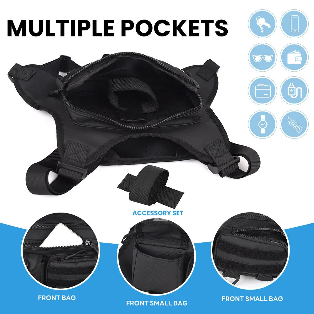 Outdoor sports chest bag in Oxford cloth with vest-style design for cycling