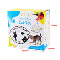 Plastic cat teaser toy with self-hi relief mechanism measuring 19.8cm by 11.5cm by 19.5cm
