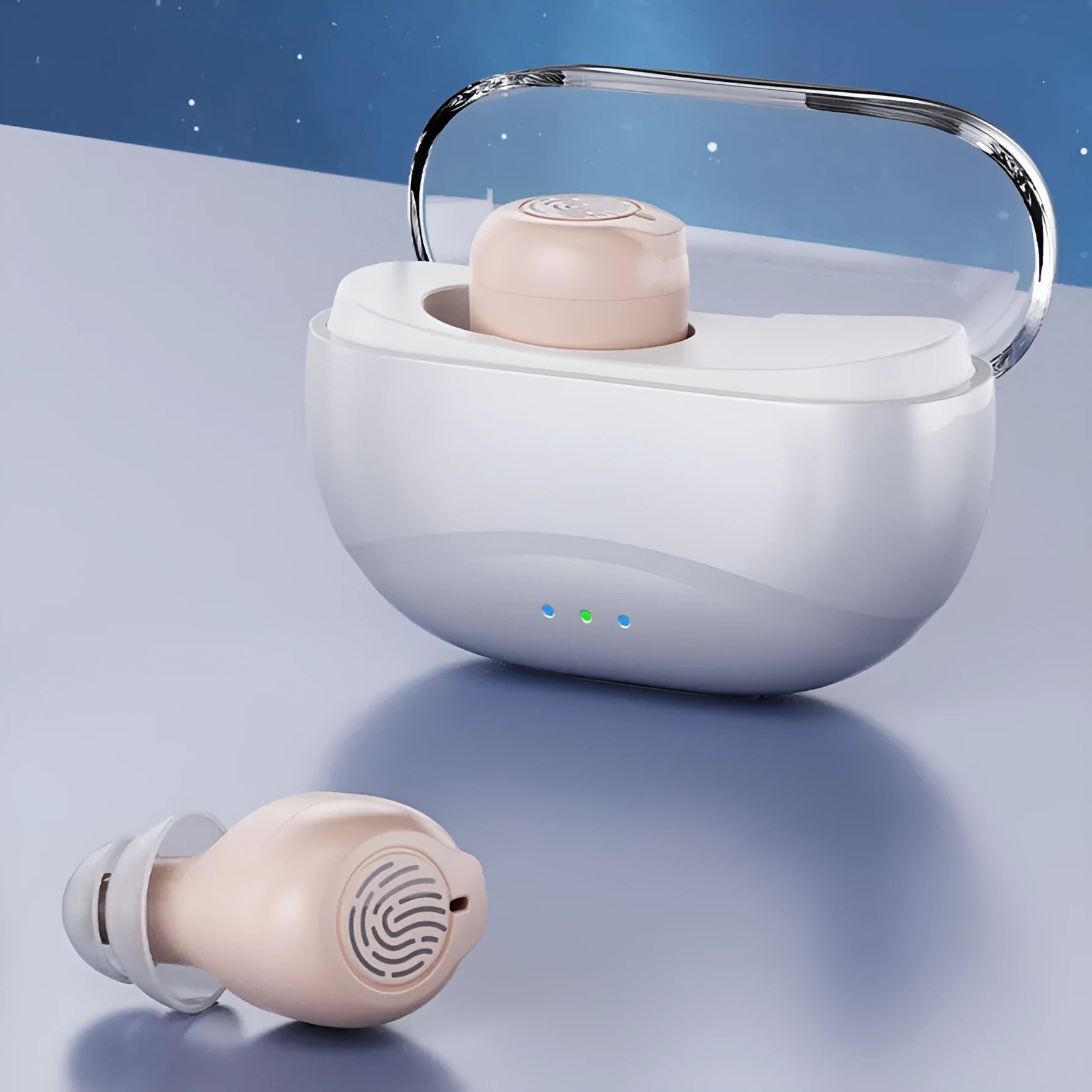 Hearing aid for elderly with intelligent noise reduction, touch control, Type-C charging, black colour option