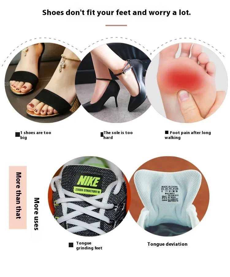 White felt anti-wear tongue stickers for sports shoe protection
