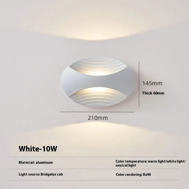 Modern aluminium wall-mounted bedside lamp with IP65 waterproof rating