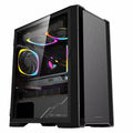 Wide body tempered glass computer case black vertical desktop chassis with front USB 3.0 port and ITX motherboard support