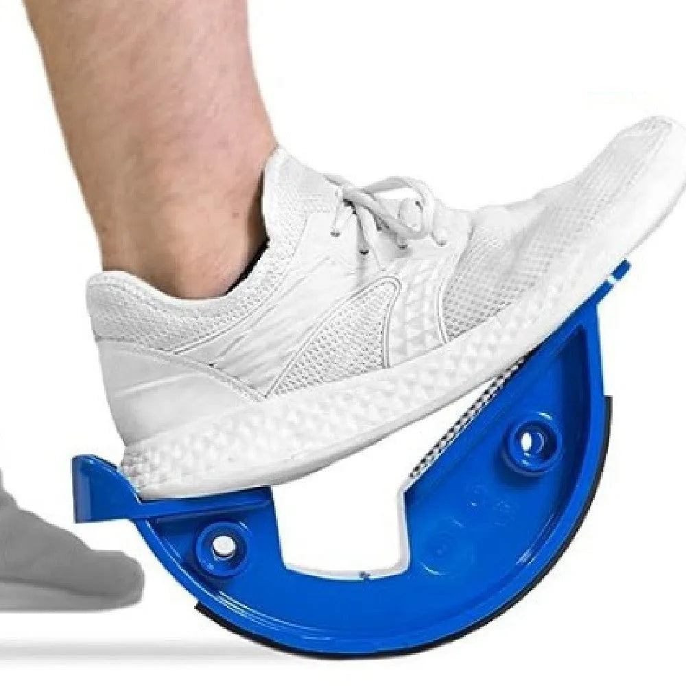 Treasure blue ABS plastic lower leg tension plate stretcher with a textured diagonal pedal.