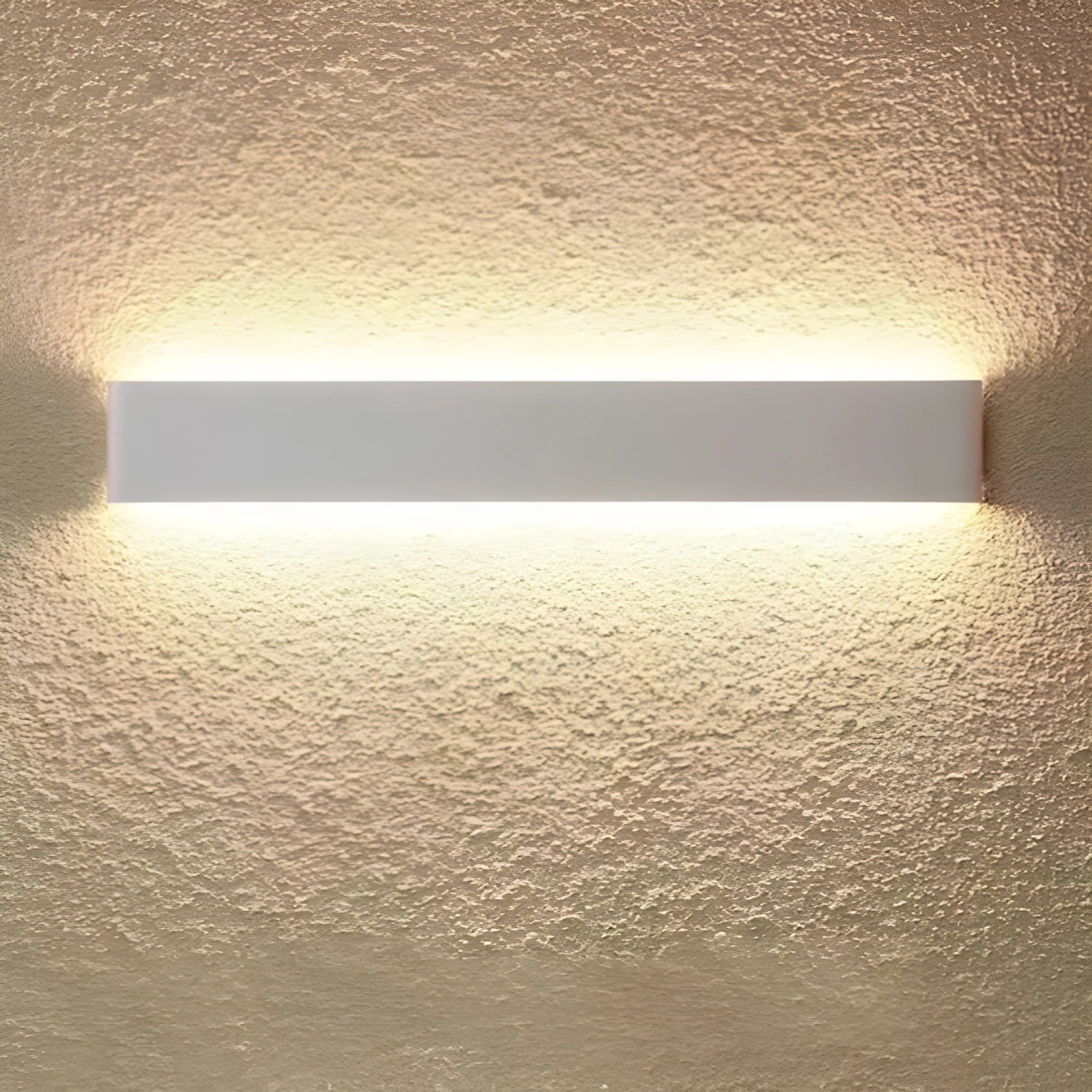 Nordic aluminum strip wall lamp 16cm, 5W warm LED, brushed coffee finish on bedroom wall