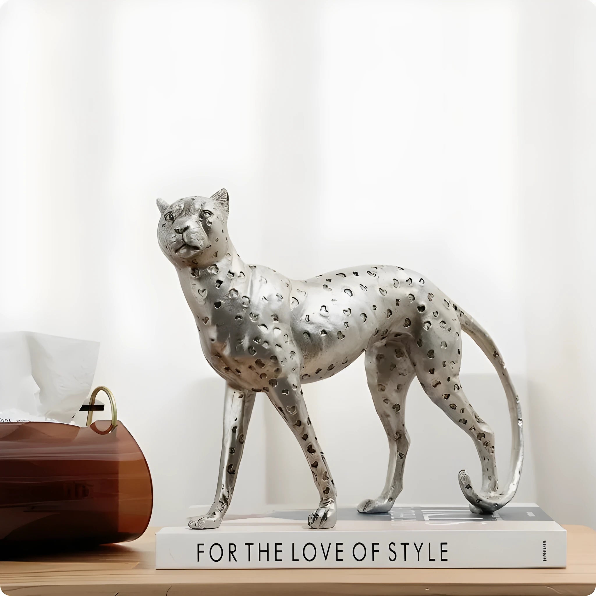 Modern American Leopard colour resin ornament in large, small, and walking posture styles