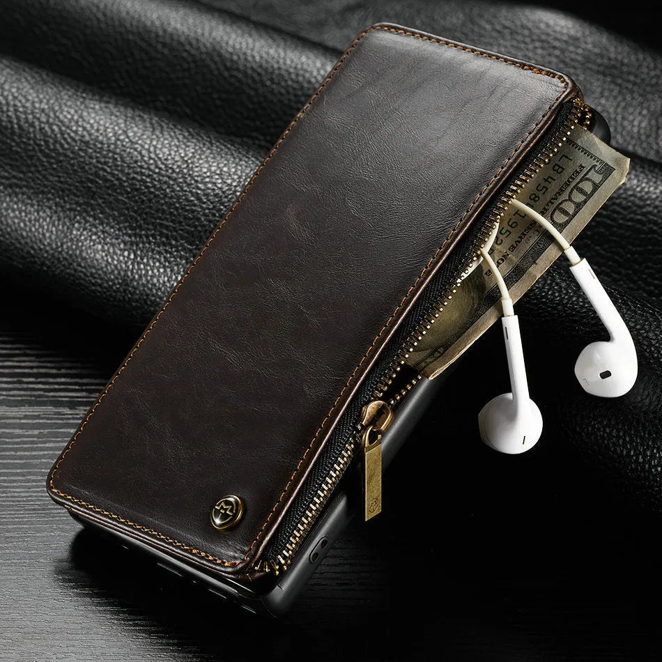Samsung Galaxy Note9 flip phone case in PU leather with anti-scratch protection
