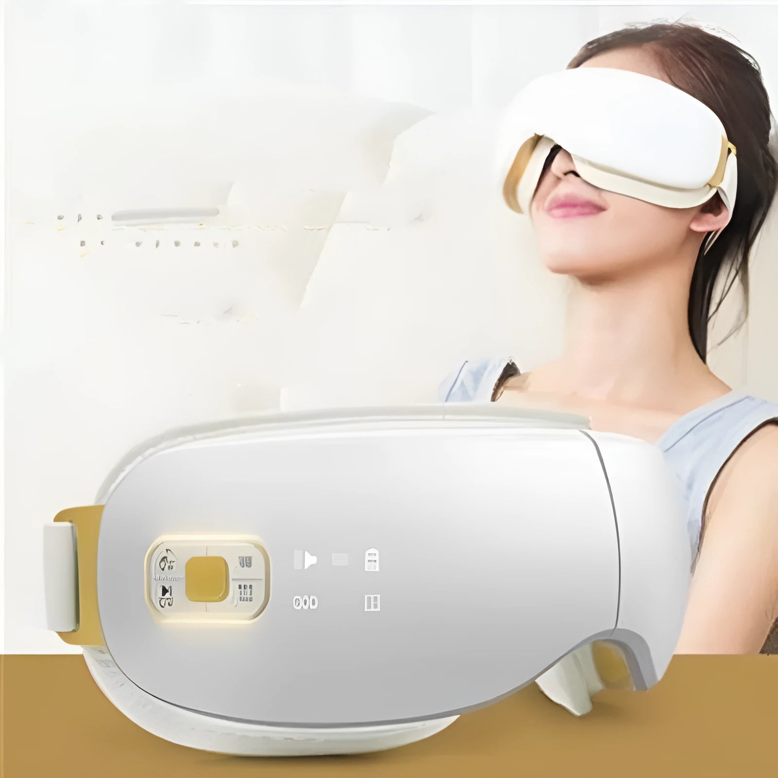 Shengyangkang SYK-212 wireless folding eye massager in white with USB cable