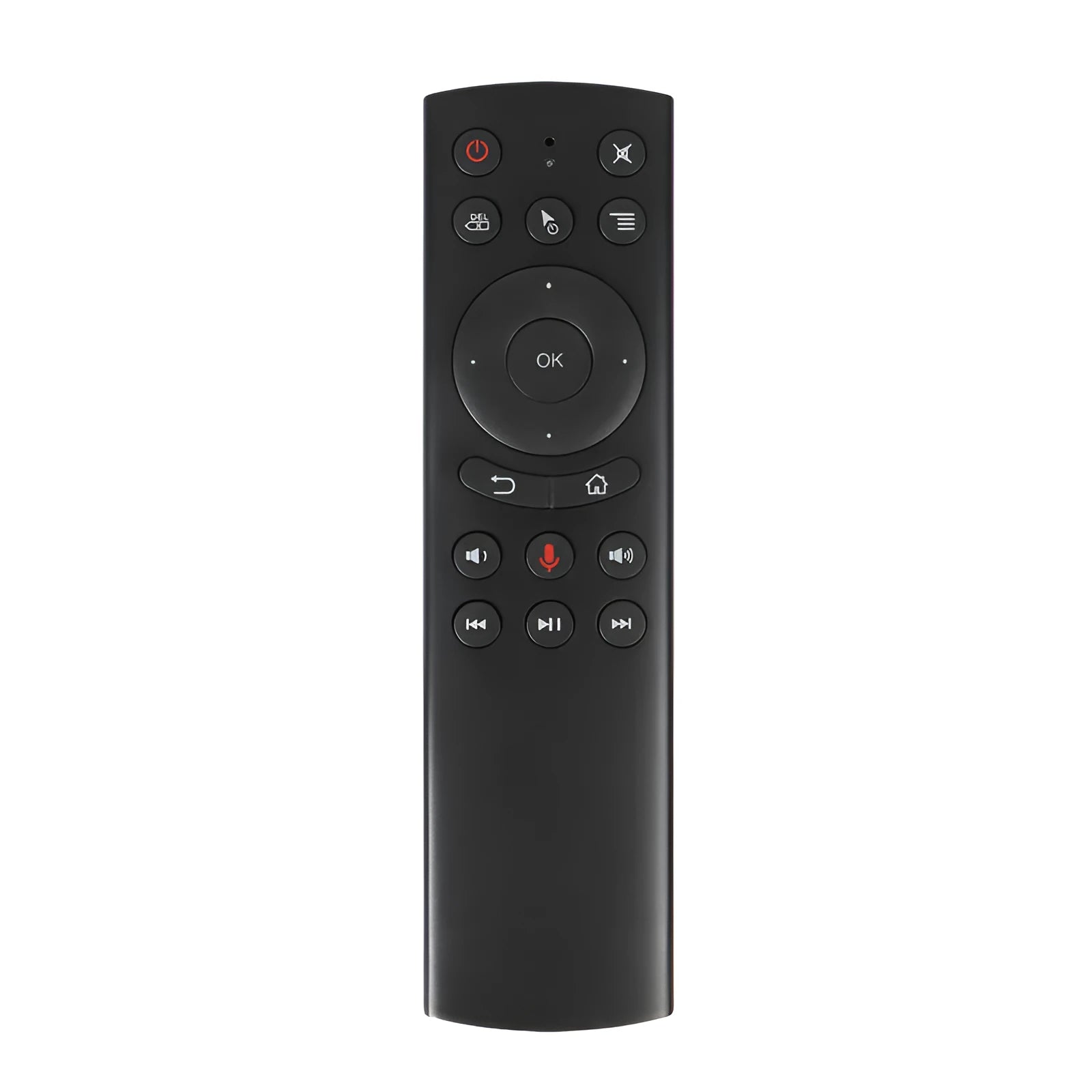 G20 2.4G wireless flying mouse remote control with USB receiver on white background