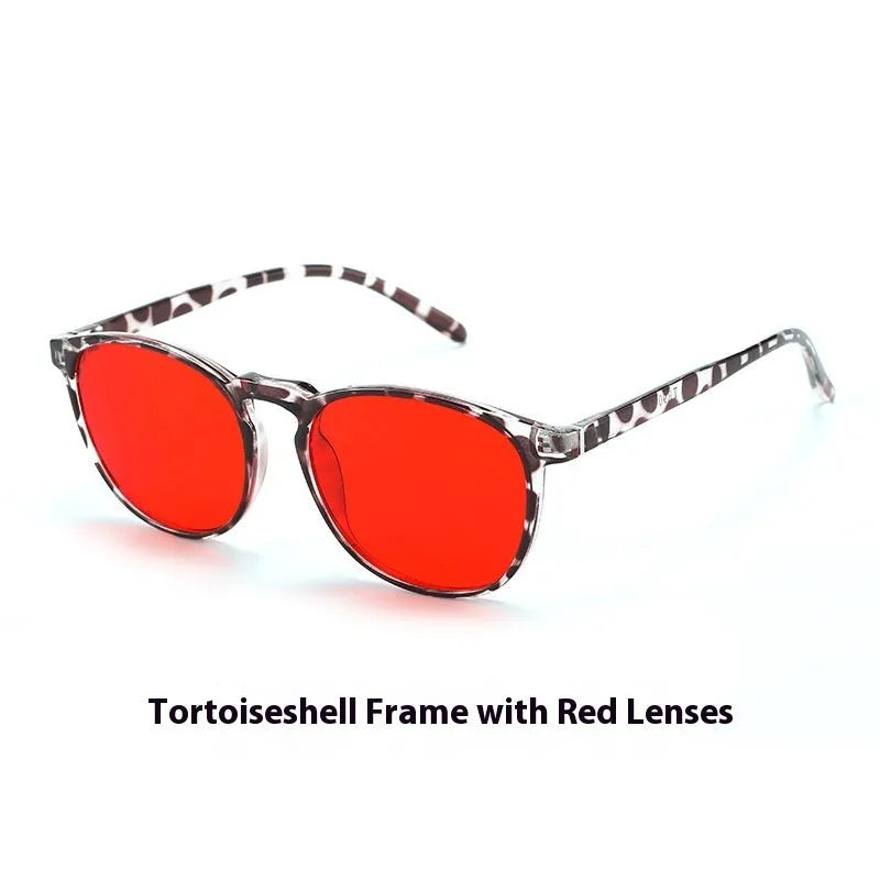 Polarized UV400 sunglasses with black frame and red film, suitable for driving and outdoor sports