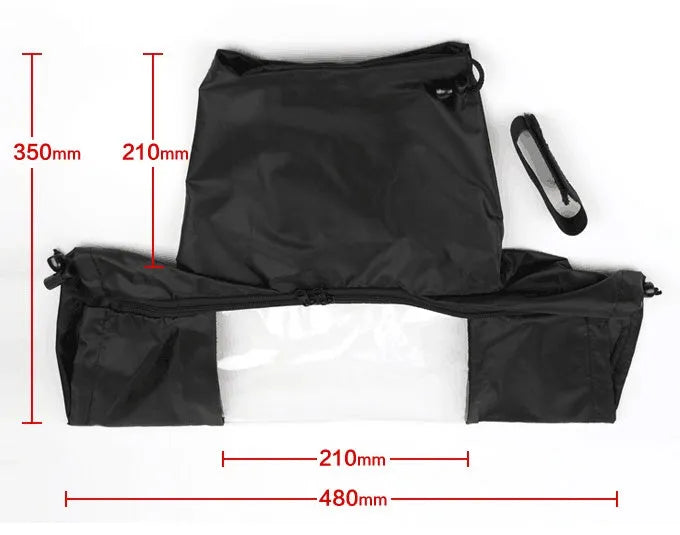 Clear transparent PVC DSLR camera rainproof cover with elastic hem and adjustable drawstring hood