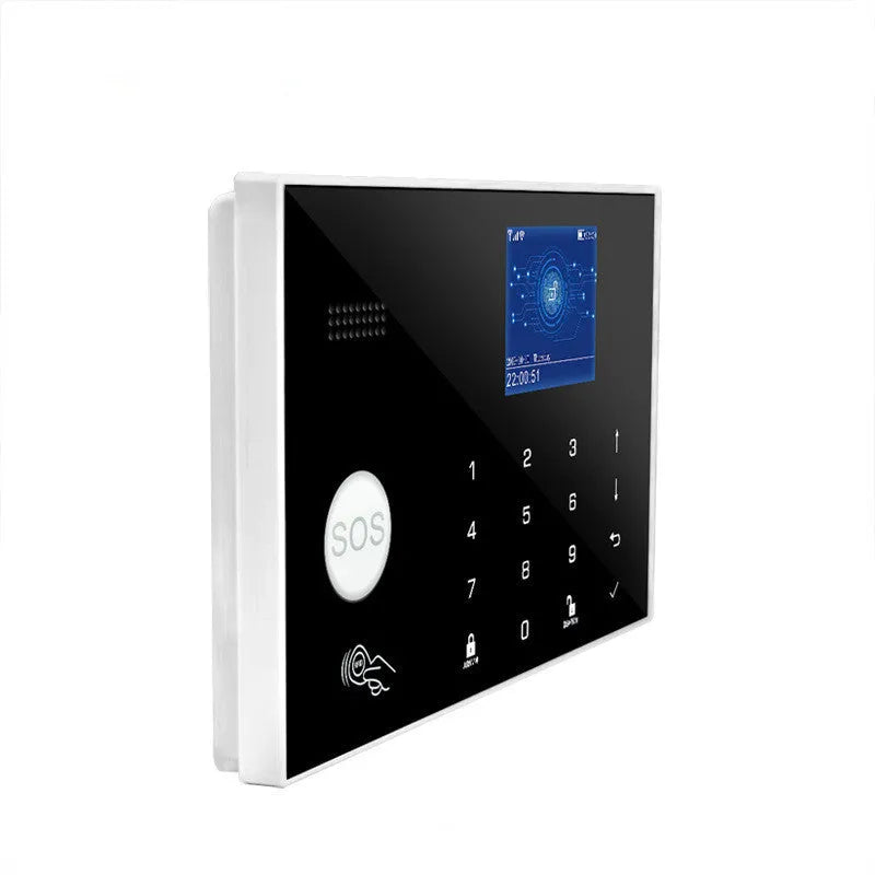 WiFi GSM household burglar alarm unit with wireless sensors for home security
