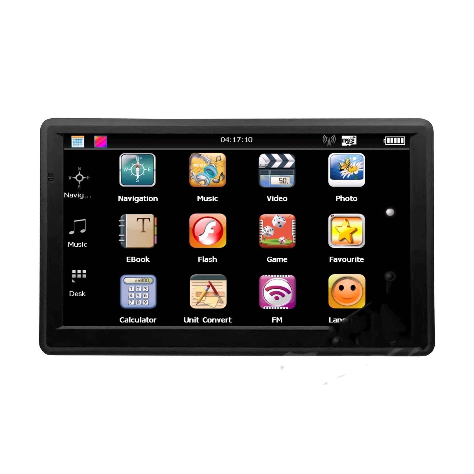 7 inch car GPS navigation device with touch screen display mounted in vehicle