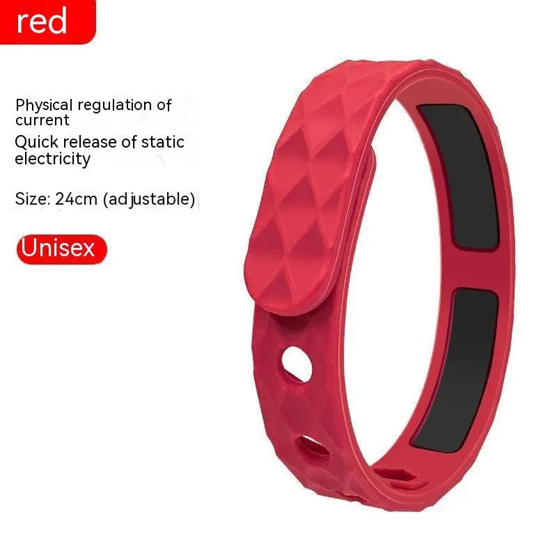 Anti-static waterproof silicone bracelet in diamond shape with monochrome black colour option