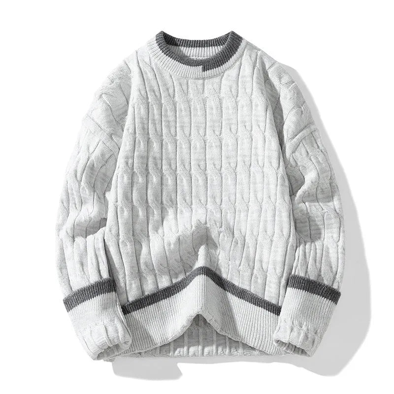 Men's two-piece modal and acrylic sweater set in loose fit sports style