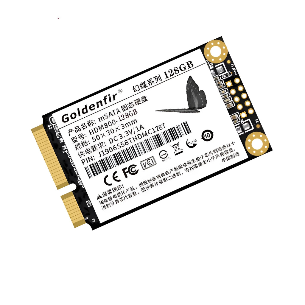 512GB mSATA SSD in black with compact 30x50x3mm size and 3 year warranty