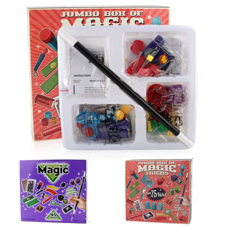 Plastic magic prop set toy for children aged 3-7 in purple or red colour options.