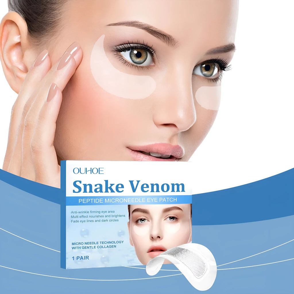 Single pair of elastic microneedle eye care patches for wrinkle fading treatment.