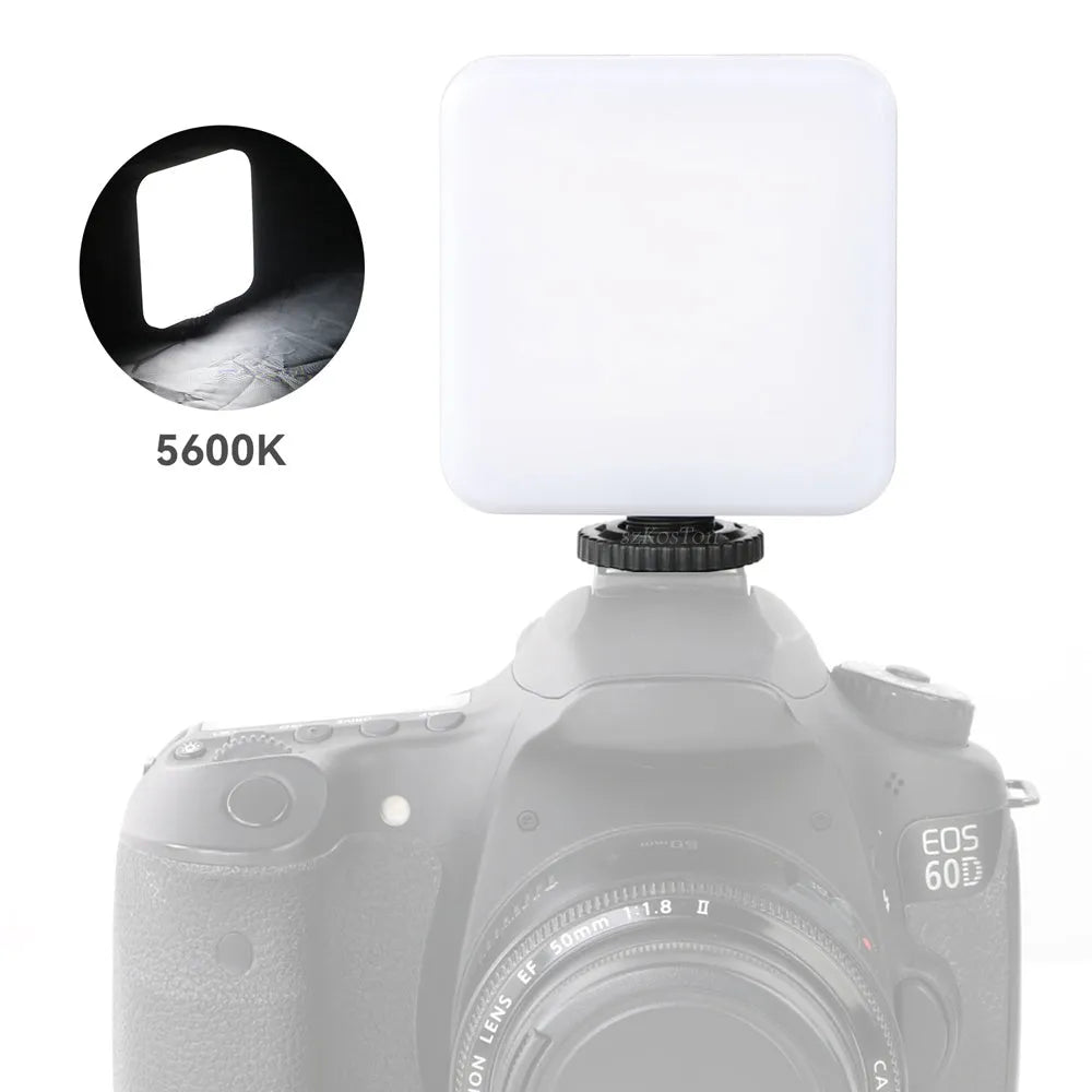 LED mini square outdoor pocket light tripod flash with rotatable head on a small stand