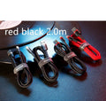 Red and black USB-C to Lightning charging cable for Apple devices with 1 metre length and fast charging capability