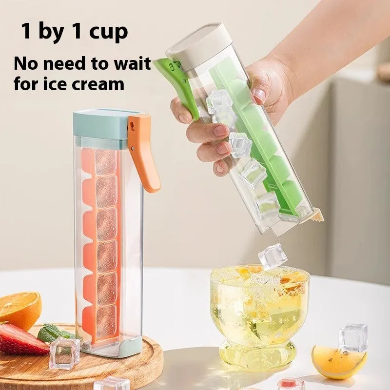 Food-grade plastic ice tray with one-touch release mechanism in blue or white colour