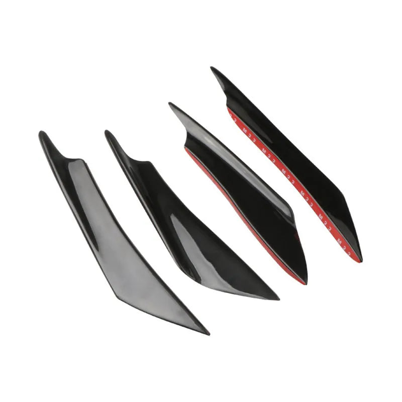 Four-piece carbon fibre look ABS bumper blade kit for automotive front bumper aerodynamic modification