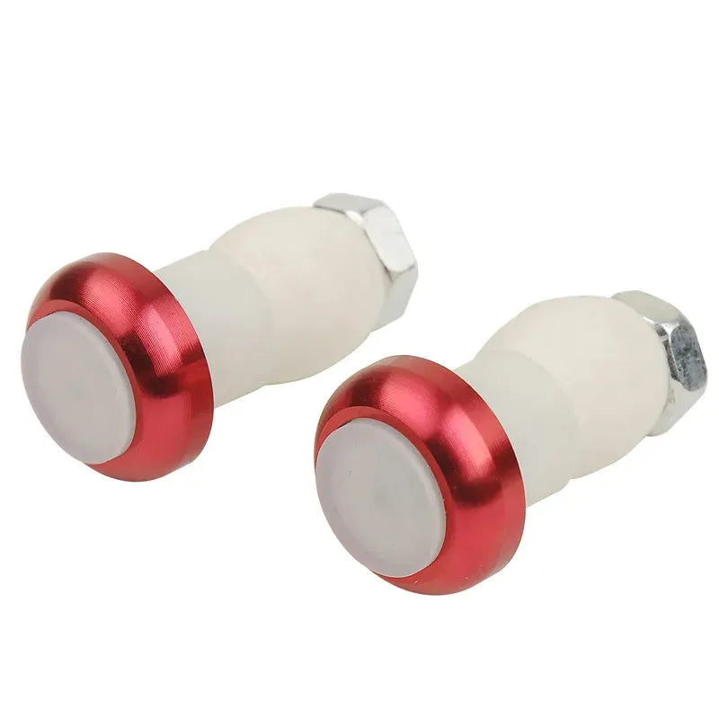 Aluminium alloy bicycle handle blocking light in anodised finish mounted on handlebar end