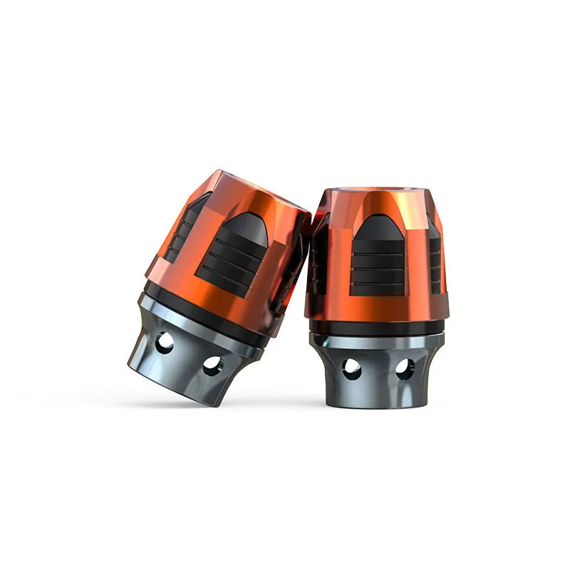 Pair of anodised aluminium fork cups for motorcycle and electric car front axle anti-drop installation