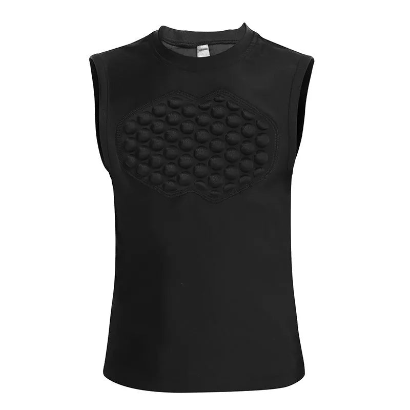 Children's anti-collision basketball cycling bodysuit top and shorts set in black Lycra
