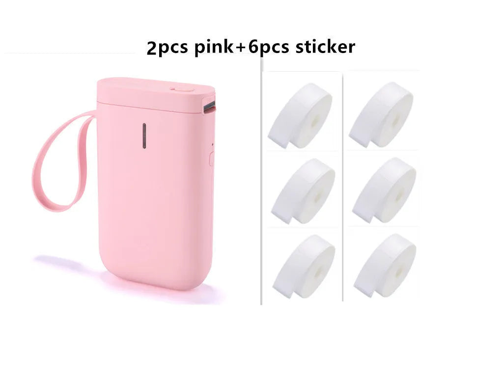 Mini portable Bluetooth label printer with direct thermal printing, 203dpi, 1200mAh battery, 208g weight