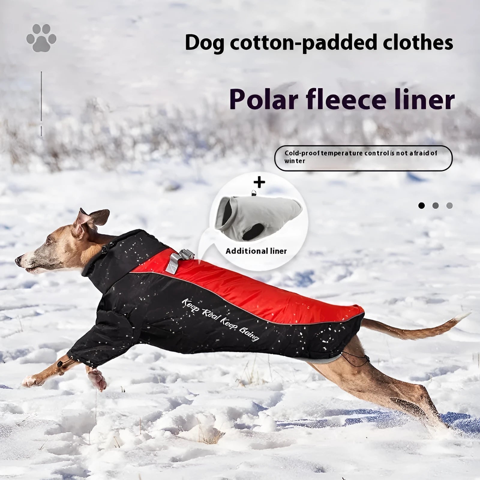 Polar fleece liner dog jacket in multiple colours and sizes for cats and dogs