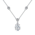 925 silver drop-shaped pendant necklace with platinum white diamond electroplated finish