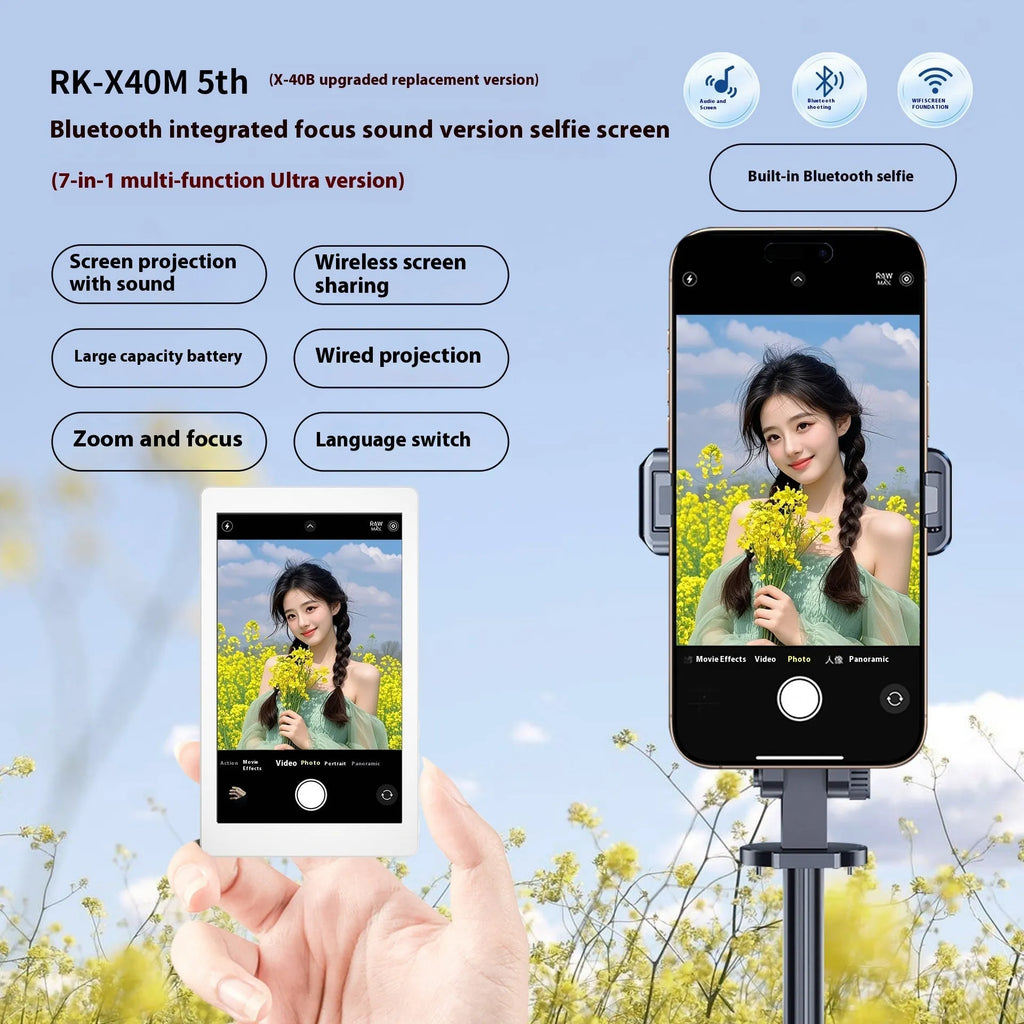 X40M Audio Zoom mobile phone projector with magnetic rear mount showing black, grey and white colour options
