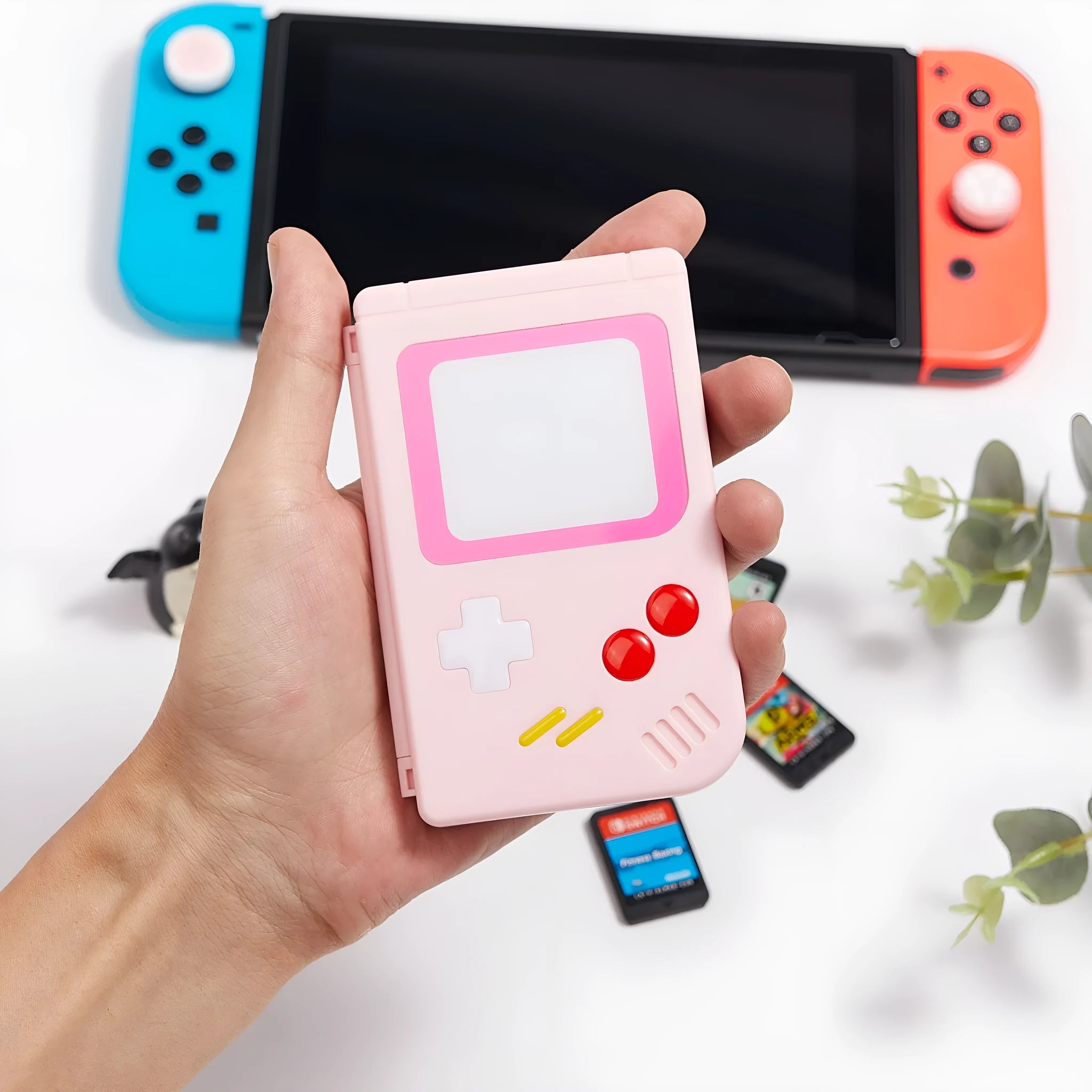 Nintendo Switch game card storage case in blue colour showing compact design for pocket carrying