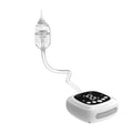 White plastic electric nasal aspirator with catheter tip for baby nasal cavity cleaning