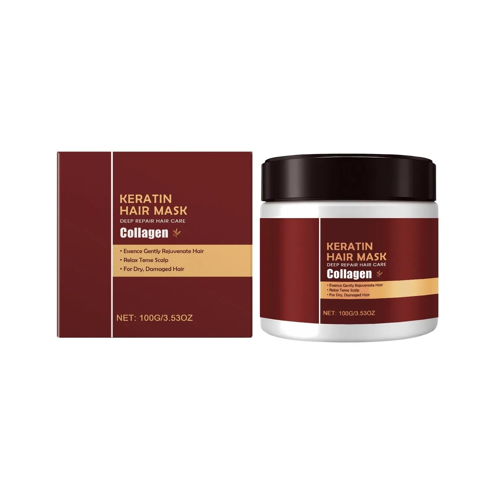 100g hair mask pot with hydrolysed keratin and aloe extract for moisturising and smoothing hair