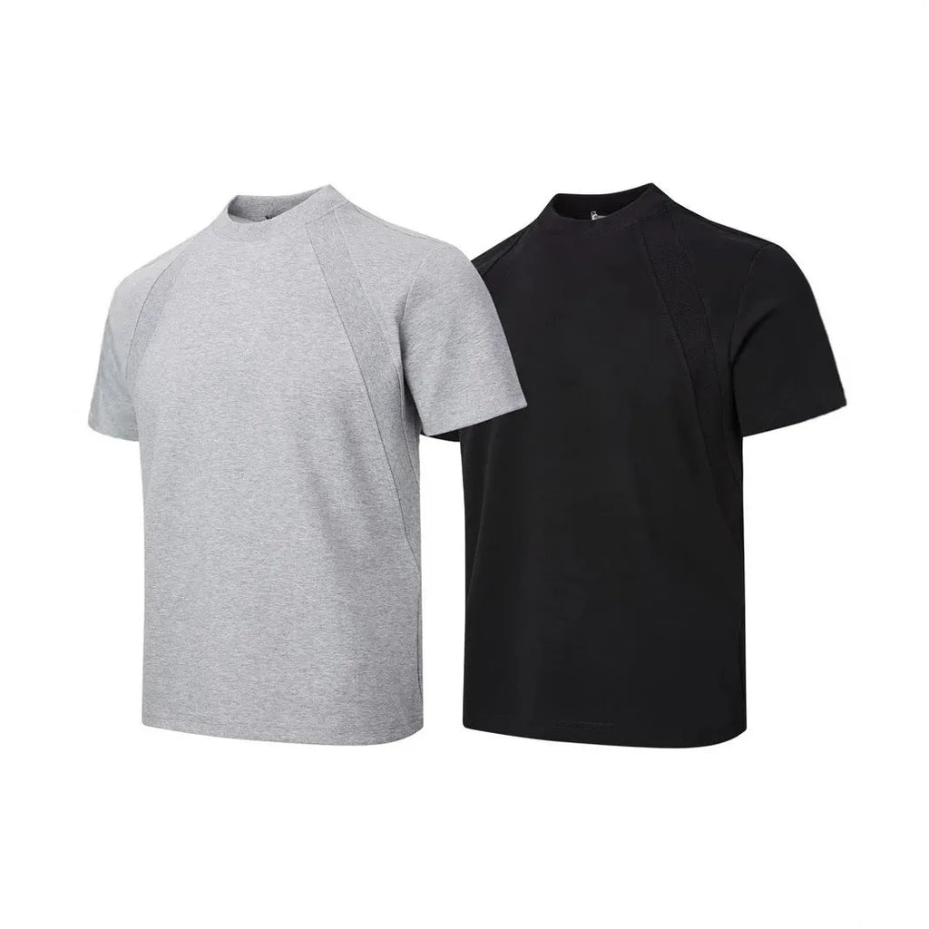 Air layer stitching short sleeve top in loose fit polyester