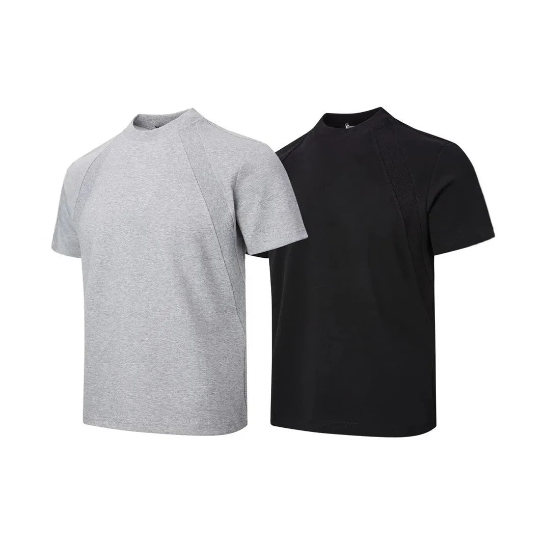Air layer stitching short sleeve top in loose fit polyester