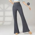 Female classical dance practice pants in polyester fabric showing five colour options including beige apricot and taro purple