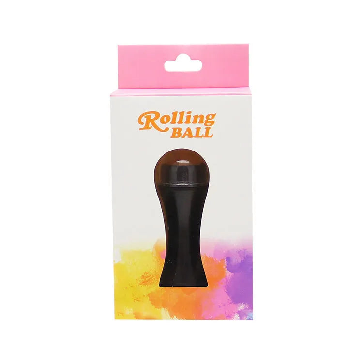 Portable volcanic stone facial roller for oil control, shown in choice of black, green, pink, or white.