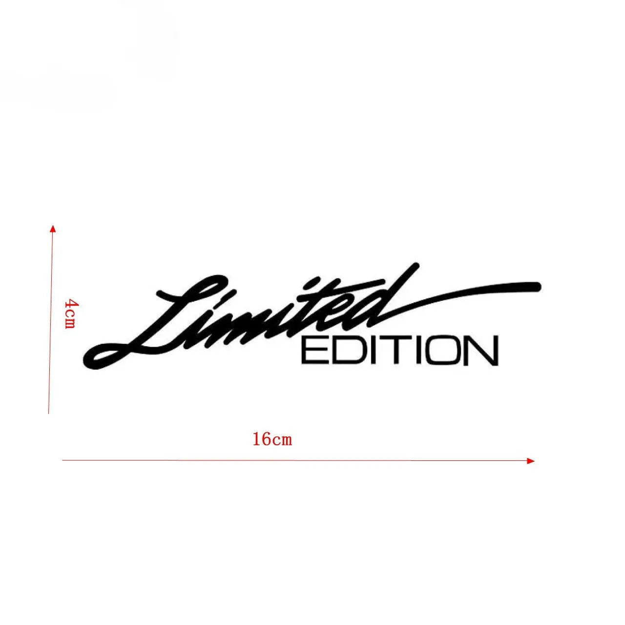 Limited edition laser reflective black text car sticker on vehicle glass