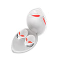 Creative Outer T8 Starman alien design wireless earbuds in red and blue with charging case.