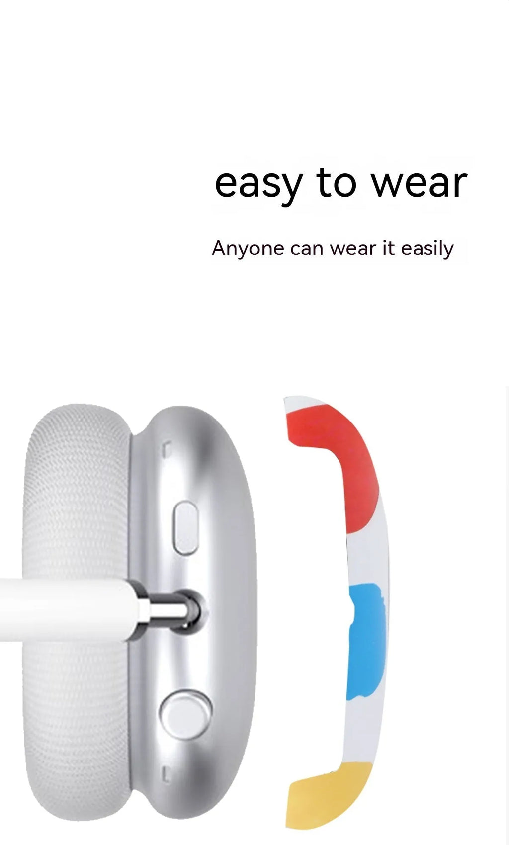 AirPods Max hard protective case with wave point pattern design showing charging port cutout