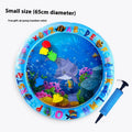 PVC inflatable water bed for cats in 100cm or 65cm sizes with aquatic graphics.