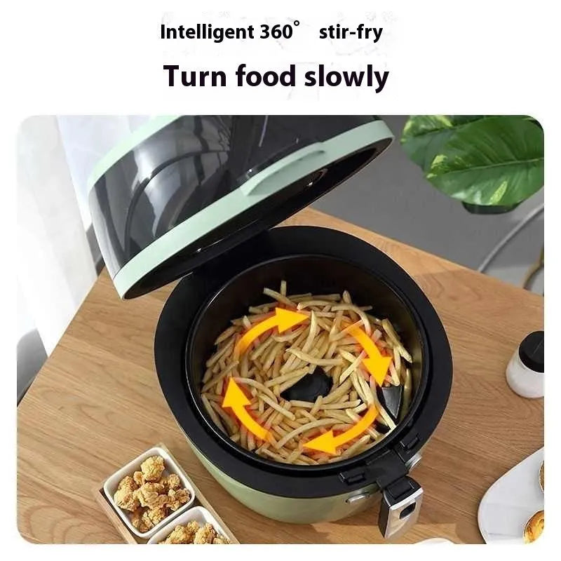 8-litre air fryer oven with mechanical buttons and a visible window on the front.