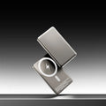 Gun grey magnetic wireless power bank showing ultra-thin 9mm profile and alloy construction