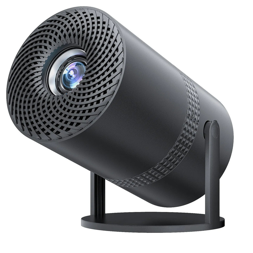 P300 portable projector in black finish with power adapter and interchangeable UK EU US AU plugs