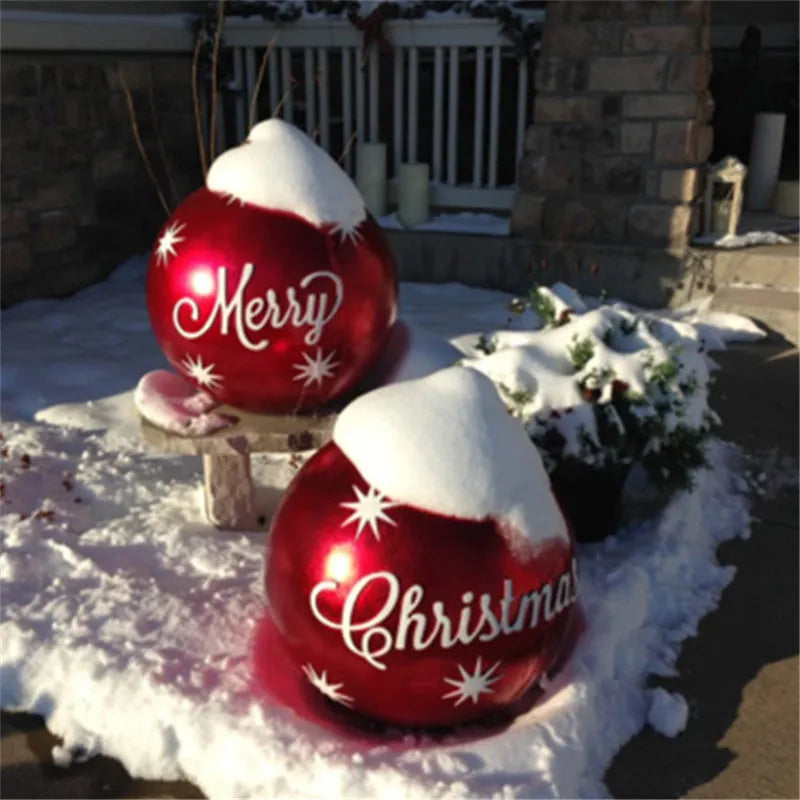 60cm diameter PVC inflatable Christmas ball decoration in various colour patterns